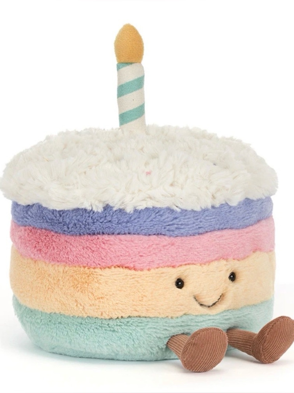 Jellycat Amuseables Rainbow Birthday Cake Plush Stuffed Animal Stripe Candle med - Picture 6 of 10